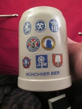 Vintage Clay Beer Stein Munchner Brau Mug Cup 0.5L