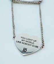 Heart Necklace Charm Silver Chain Pendant Engraved Inspiration Gifts Valentines