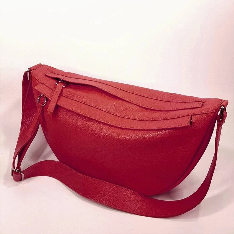 COACH Borsa a tracolla donna VERA PELLE borsetta donna arancione tracolla borsetta