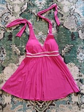 Beautiful New Sleeveless Bright Pink /Silver Summer Top Size S Made In USA