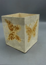 Handmade Brown Butterfly Printed Natural Lokta Paper Candle Lamp