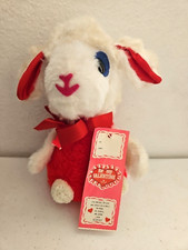 Vintage GUND Lamb Sheep Valentine's Day White Red Plush Stuffed Animal