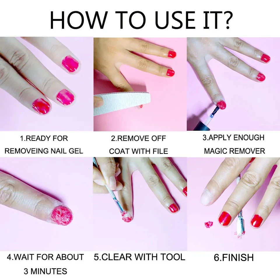 Gel Removedor de Esmalte Gel Remojo Capa Adhesiva Limpiador Semipermanente Claro Uñas Foto 2 de 4