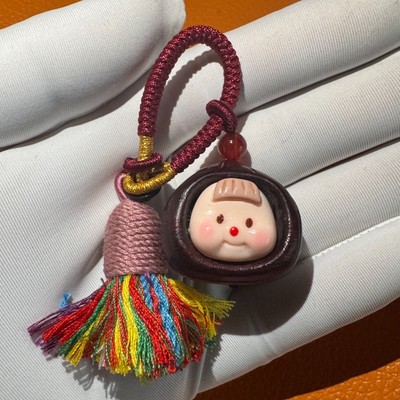 Chinese Red Sandalwood Chestnut Baby Pendant   Lucky Handmade Car Charm