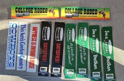 copenhagen tobacco stickers 11 Vintage 1980s Skoal Copenhagen Cowboy Tobacco Advertising Bumper  Stickers
