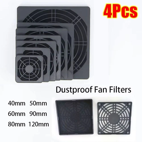 4Pcs 40/50/60/80/90/120mm Fan Dust Filter Fams Dustproof Cover
