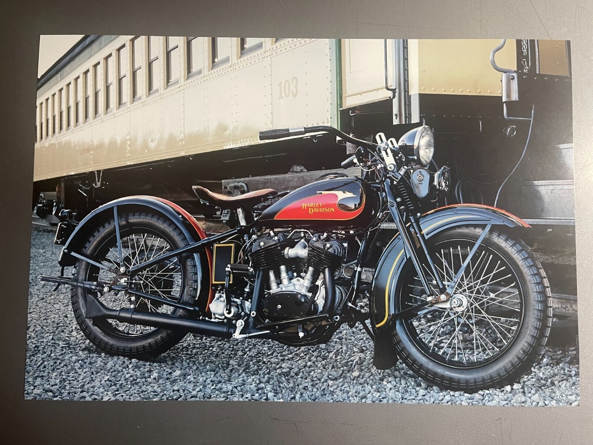 1933 Harley Davidson VLD Motorcycle Picture, Print - RARE