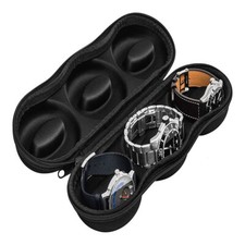 New Watch Roll Bag 3Slot Watch Travel Storage Case Watch Pouch Display Box Black