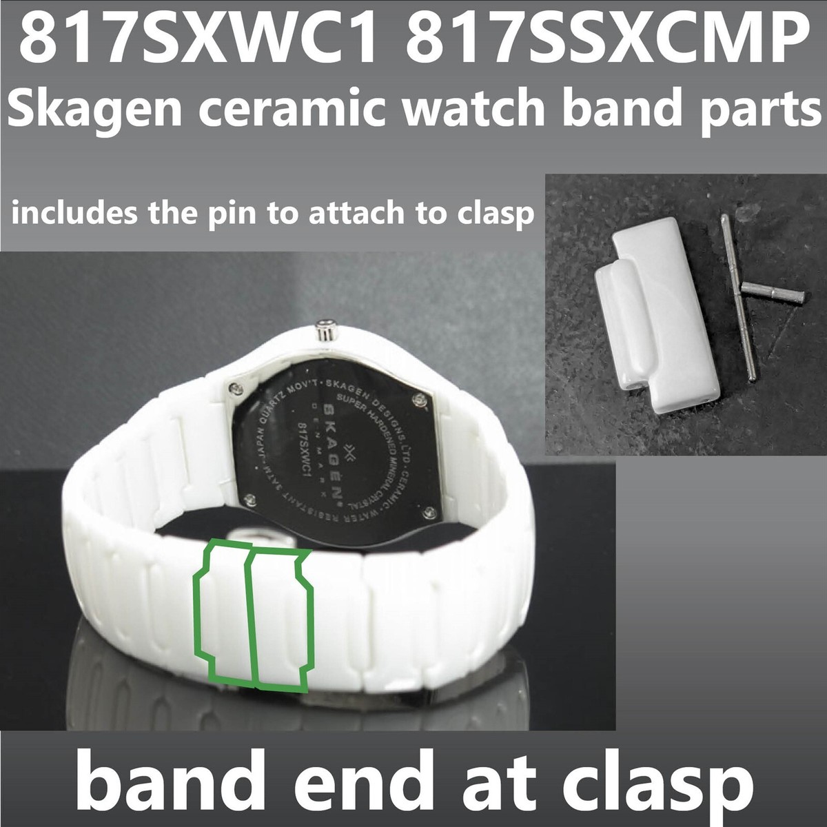 Skagen 817SXWC1 817LWXC1 817SSXCMP white ceramic watch spare parts 