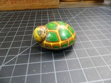 Antique Litho Tin Toy Turtle with Wheels Early