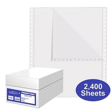 Alliance Continuous Paper 9-1/2" x 11" Blank Clean Edge 1 Pt 20lb 2400/Ctn
