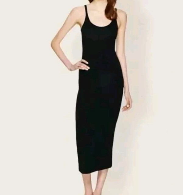 Aritzia Babaton Freddie Midi Maxi Tank Dress stretch Black
