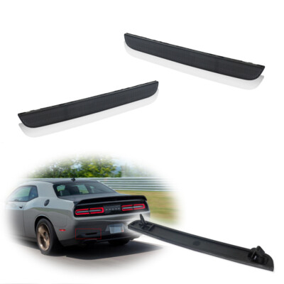 Smoked Rear Bumper Reflector Lenses For 2015-up Dodge Challenger SRT SXT R/T 392