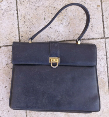 Sac à Main Vintage VIMAR En Cuir Noir - Années 70 - Bon état Pour Son âge - Style Soirée
