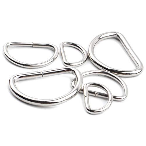 60pcs Assorted MultiPurpose Metal D Ring SemiCircular D Ring for