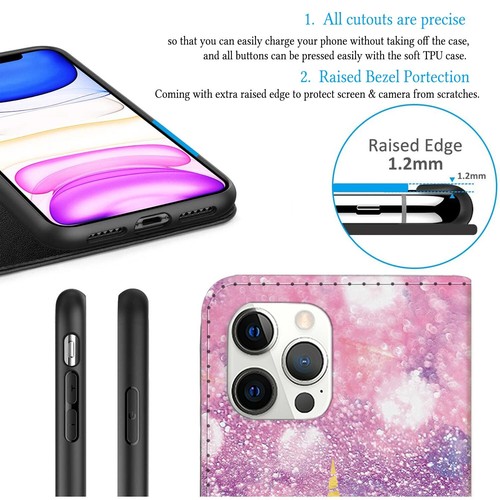 Funda tipo billetera de cuero personalizada abatible para iPhone 16 Pro Max 14 13 12 15 11 - Imagen 101 de 105