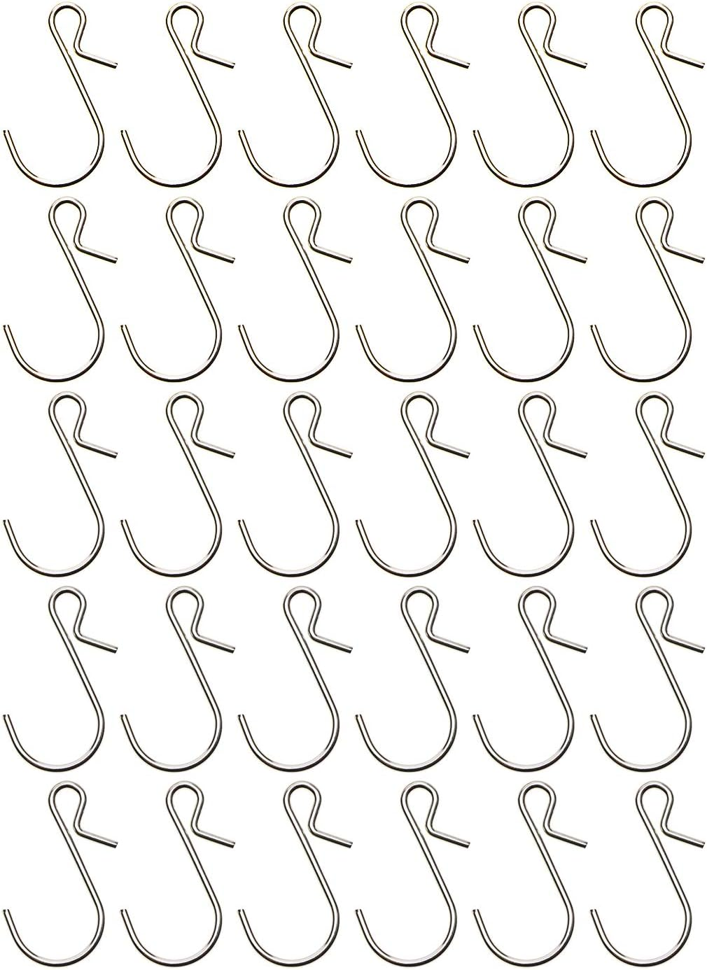 Mini Skater 30-Piece 1.5-Inch S-Shaped Metal Hanging Hooks Silver Small