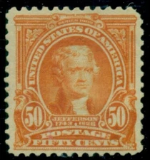 US #310, 50¢ orange, og, XLH, VF, Miller certificate, Scott $425.00