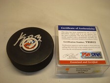 Kyle Okposo Signed New York Islanders Hockey Puck Autographed PSA/DNA COA 1B