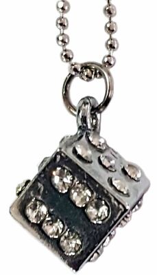 Edle Würfel Gambling DICE Strass Retro Schmuck Halskette / Necklace Rockabilly