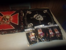 SKULLS BIKERS BANDANAS DURAGS NEW USED 6 TOTAL