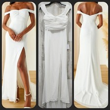 LULUS Excellent Elegance White Pleated Off The Shoulder Maxi Dress Size XS**NWOT