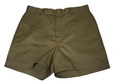 Men’s 38 Vintage LL Bean Casual Chino Shorts Beige Stiff Heavy Made in USA
