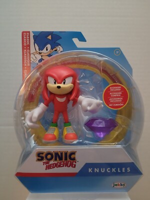 Sonic the Hedgehog CLASSIC KNUCKLES w/ Purple Chaos Emerald 4'' Figure NEW!