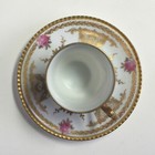 c1891-1914 LS&S LIMOGES / Coiffe et Cie / gold rose DEMITASSE CUP and SAUCER — photo 2