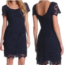 Lily Pulitzer Navy Blue Martha Floral Lace Midi Dress Women's Size 6 Style 47643