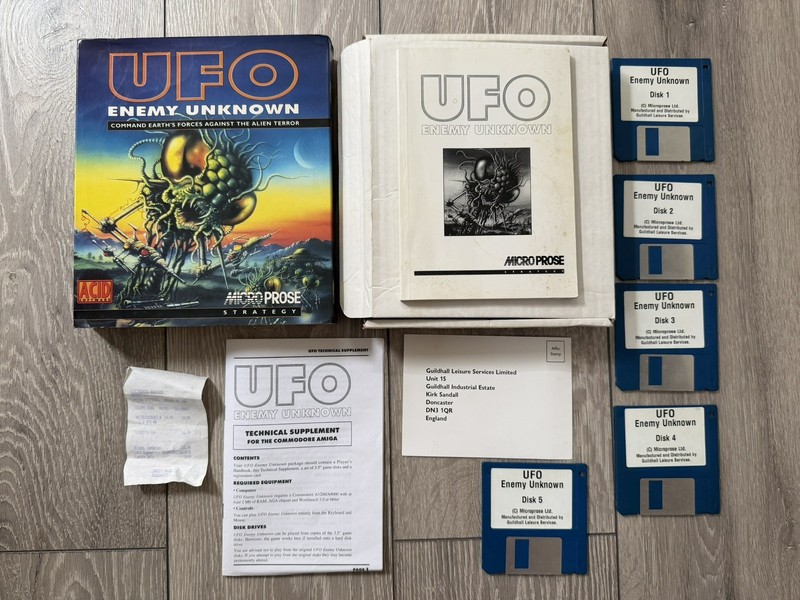 UFO Enemy Unknown Amiga Big Box – 4 Disks Complete including receipt