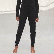 Lunya Cozy Cotton Silk Joggers, Black, Medium