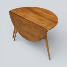 Ercol Retro Round Coffee Table Drop Leaf Gate Leg Light Finish FREE UK Delivery