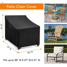 Outdoor Chair Covers Waterproof, Black Lawn Patio Furniture Covers, Heavy Dut...