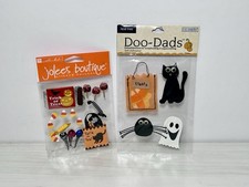 NEW Lot of 2 HALLOWEEN 3D Scrapbook Embellishment Stickers CAT, TREATS, GHOST
