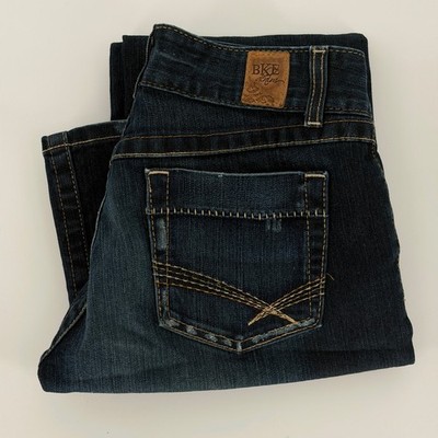 BKE Culture 29X31.5L Medium Wash Stretch Straight Blue Denim Jeans Women's 