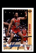 Signed Basketball Card Auto Stacey King 1991-92 Upper Deck #182 Chicago Bulls