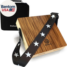 Travel Cajon Drum -Zebrawood Small Portable Cajon with Strap and Bag, Rich Bass