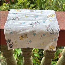 Vintage Baby Looney Tunes Blanket Bugs Bunny Tweety Sylvester 32x25.5
