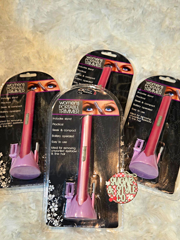 Sugar & Style Co. Women's Eyebrow & Face Trimmer Battery Operated Pink/Purple
