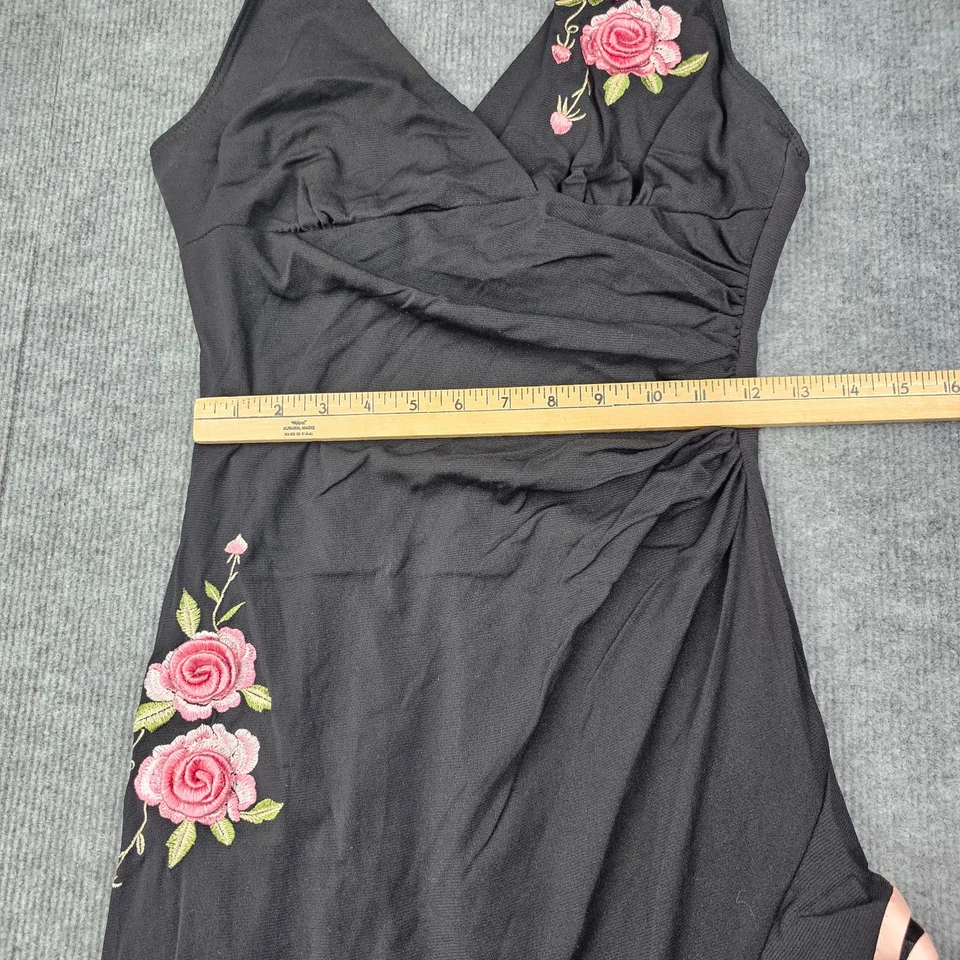 Vestido vintage Rampage para mujer mediano Y2K roseta caprichoso volante halter Foto 4 de 4