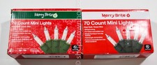 2 MERRY BRITE MINI CHRISTMAS LIGHTS 70 Count 347495 CLEAR BULB