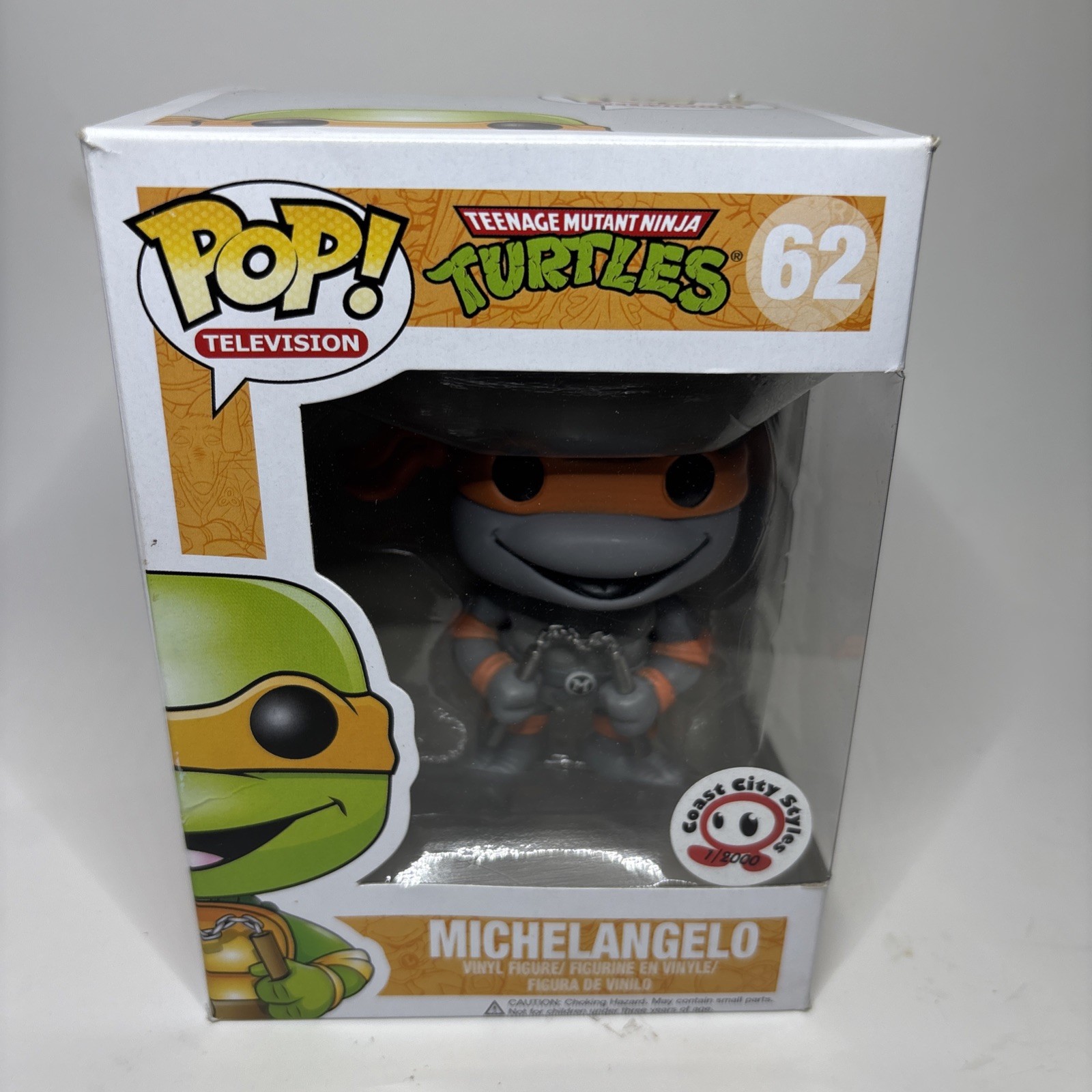 Funko Pop! TMNT Michelangelo (Greyscale) #62 Coast City Styles LE2000 See Photos