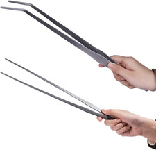 Extra Long Handle Aquarium Tweezers Serving Tongs Feed Clamp,2 Pack Stainless St