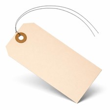 Label Tags with Wire Attached - 4 3/4" x 2 3/8" Box of 100 Blank Manila Tags ...