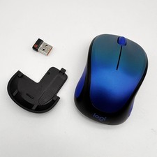 Logitech Logi M317 Soft Touch Wheel Wireless Mouse w Dongle Tested Blue