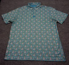 Bogey Bros Polo Mens XL Golf Tequila Lime Salt Aqua Blue