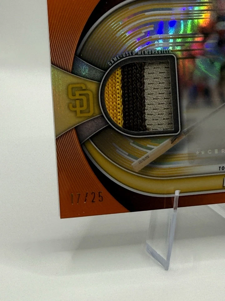 2025 Bowman Chrome Manny Machado RELIC AUTO ORANGE /25 -Tri Color Patch #BCAR-MM - Image 4 of 4