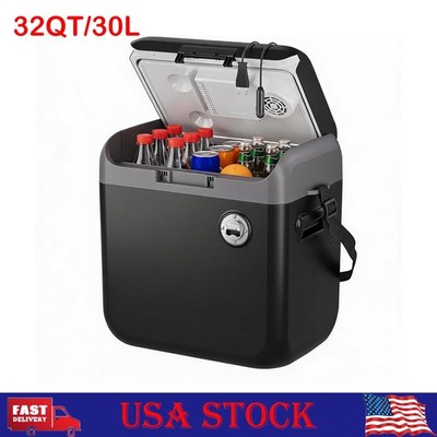 32QT/30L Electric Cooler & Warmer Portable Car Refrigerator 12V Car Cooler
