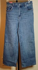 New Women's High Rise Wide Leg Jeans By "Well Worn" Blue Size 8/29" 31.5" Inseam
